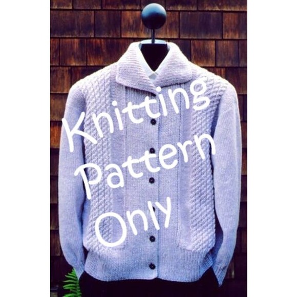 New Mari Dembrow Sweaters MS 118 Mock Cable Jacket Sweater Knitting Pattern - Picture 1 of 3